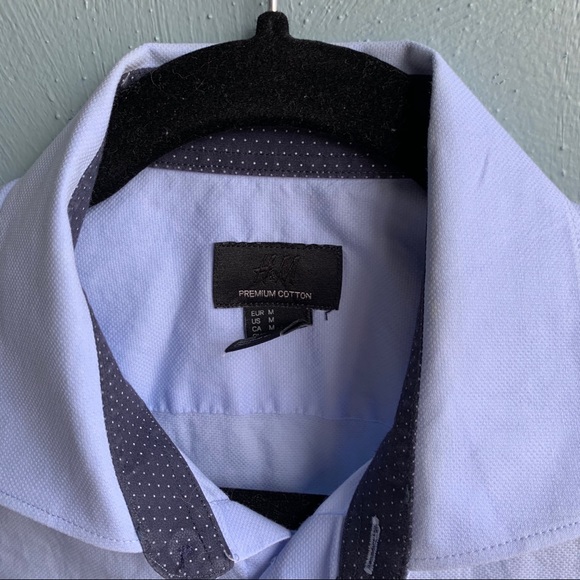 ‼️sold H&M • Premium Cotton Blue Button-Up Dress Shirt - Picture 3 of 6